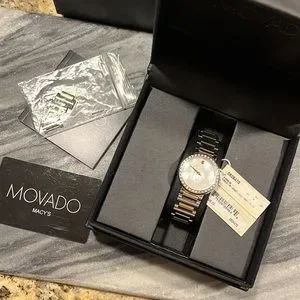 Movado Mother of Pearl Diamond Two-Tone 0606470 s-l400.jpg main image 2